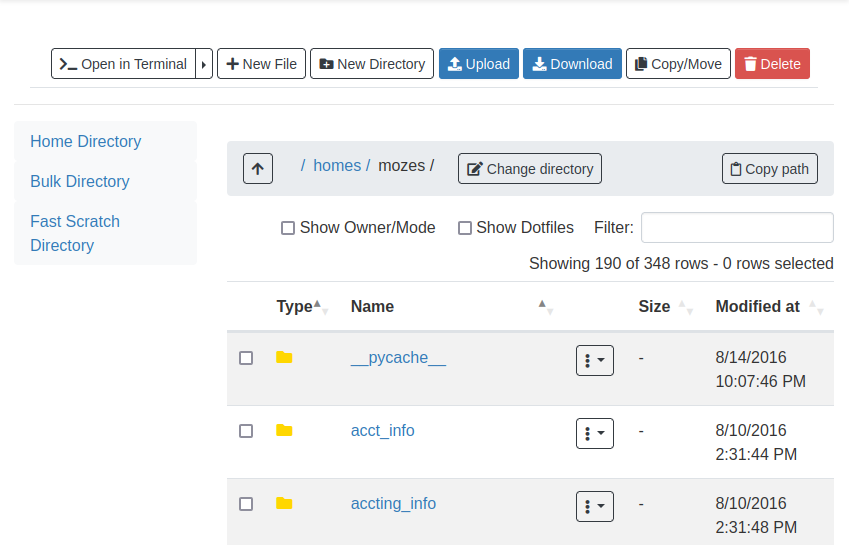 The OpenOnDemand File management application